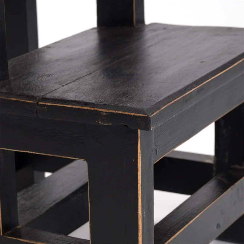 TRITTLEITER "STEP" | 46x37 cm (HxB), Altholz | Tritthocker | Farbe: 09 voodoo - schwarz