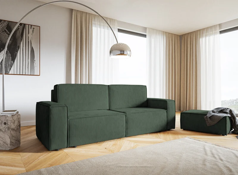 Sitzhocker Copertino 65x90 cm grün Cord