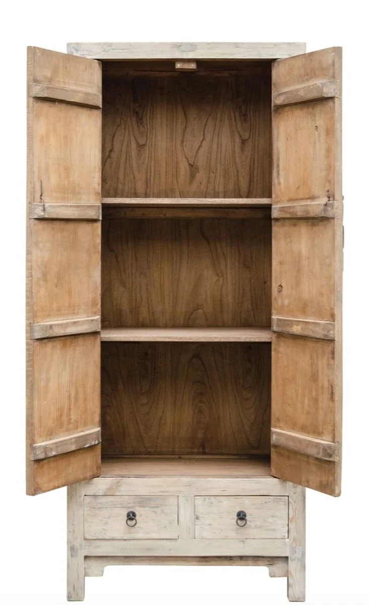 Casa Padrino Landhausstil Schrank aus Kiefernholz Naturfarben 75 x 40 x H. 180 cm