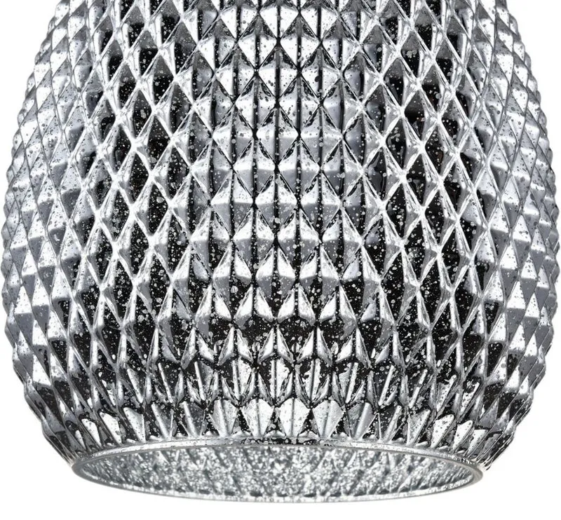 Casa Padrino Luxus Hängeleuchte Silber Ø 22 x H. 15,5 cm - Luxus Wohnzimmermöbel