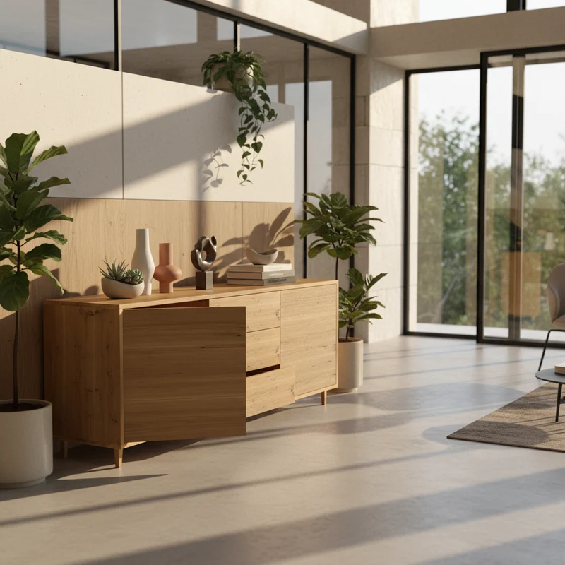 Sideboard "schmale Fuge" Eiche Rustikal - Natur geölt 180cm