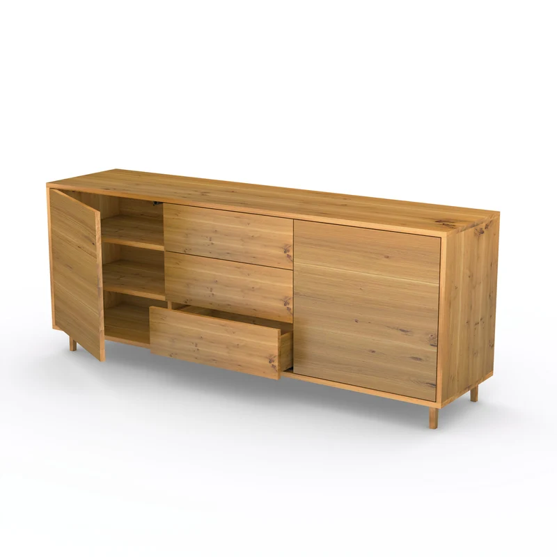 Sideboard "schmale Fuge" Eiche Rustikal - Natur geölt 180cm