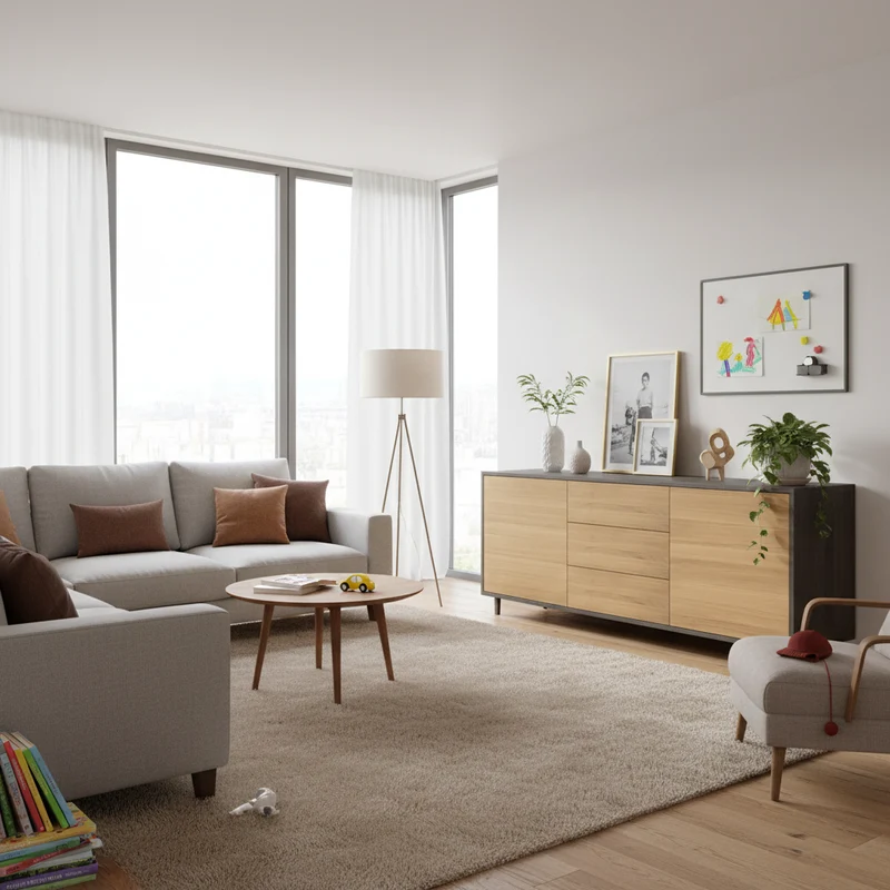 Sideboard "schmale Fuge" Eiche Premium - Natur/Schwarz geölt 180cm