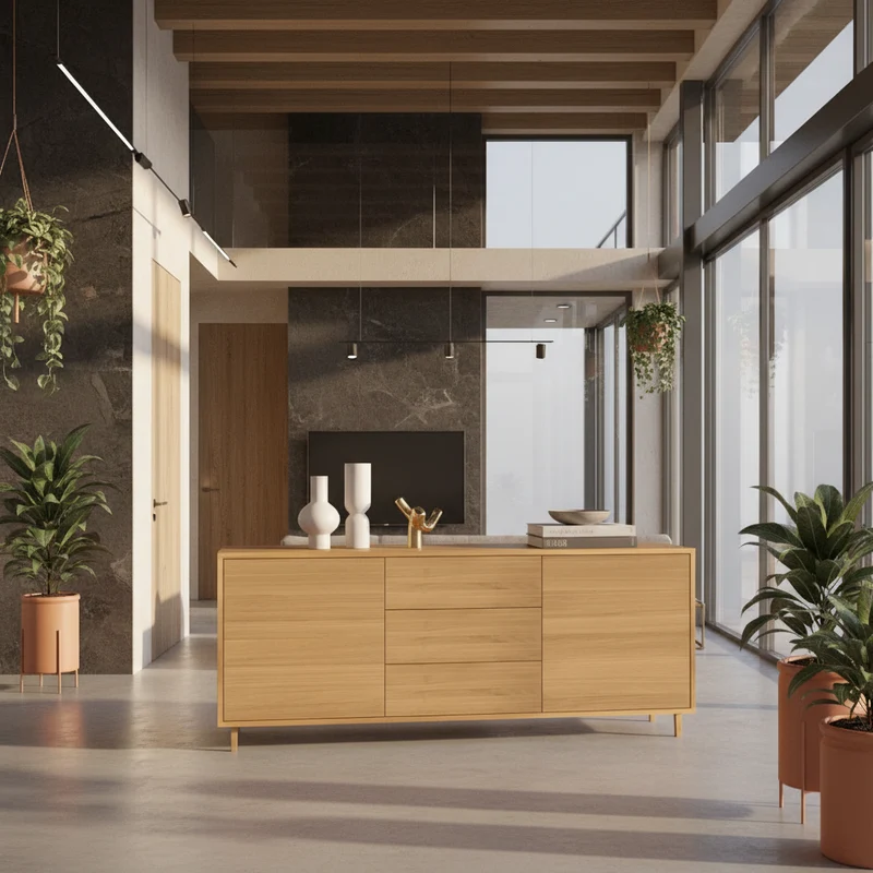 Sideboard "schmale Fuge" Eiche Premium - Natur geölt 180cm