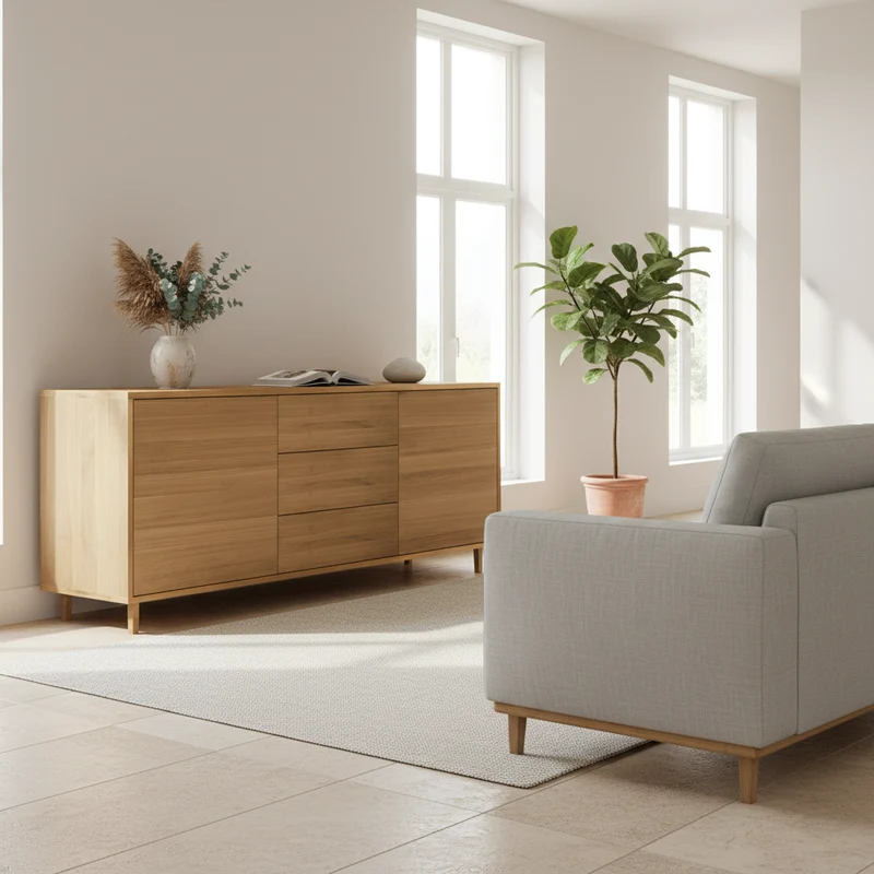 Sideboard "schmale Fuge" Eiche Premium - Natur geölt 180cm