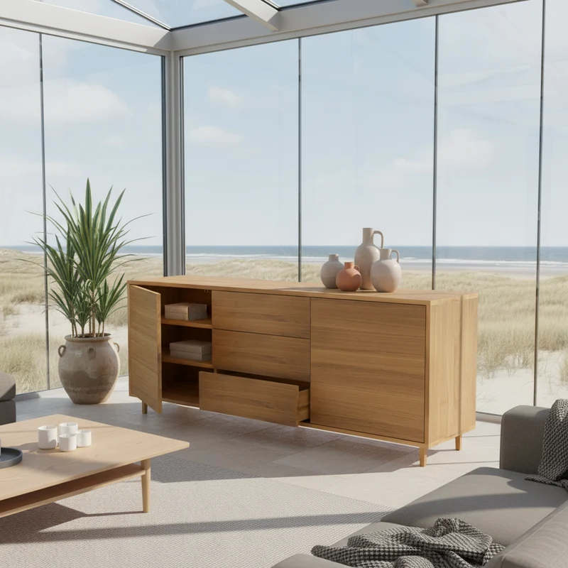 Sideboard "schmale Fuge" Eiche Premium - Natur geölt 180cm