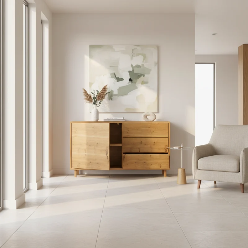 Sideboard "schmale Fuge" Eiche Rustikal - Natur geölt 120cm