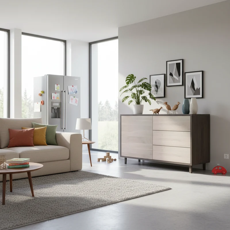 Sideboard "schmale Fuge" Eiche Premium - Schwarz/Weiß geölt 120cm