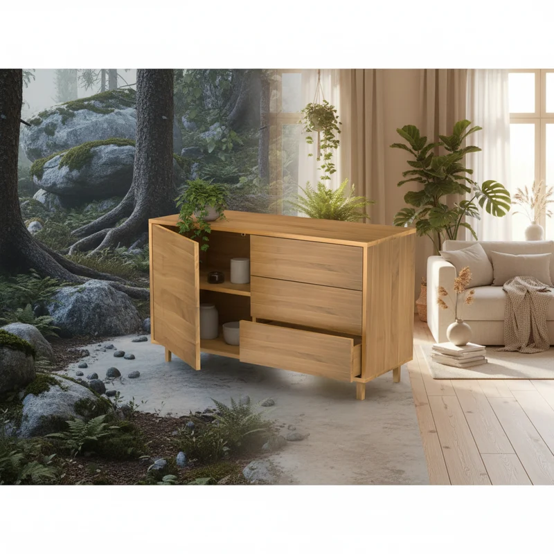 Sideboard "schmale Fuge" Eiche Premium - Natur geölt 120cm