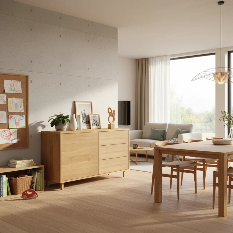 Sideboard "schmale Fuge" Eiche Premium - Natur geölt 120cm