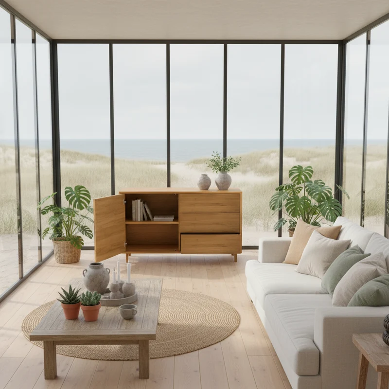Sideboard "schmale Fuge" Eiche Premium - Natur geölt 120cm