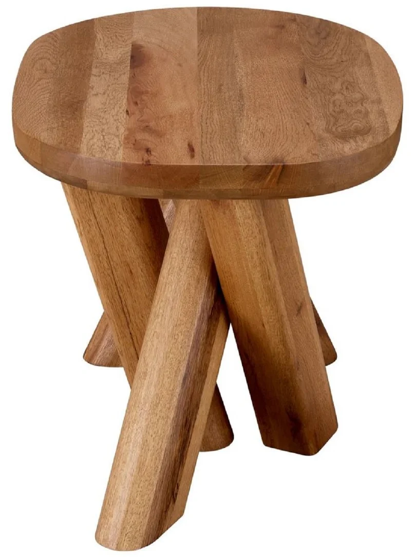 Casa Padrino Luxus Massivholz Beistelltisch Braun 65 x 50 x H. 49,5 cm - Eichenholz Beistelltisch - Wohnzimmer Möbel - Luxus Möbel - Luxus Qualität