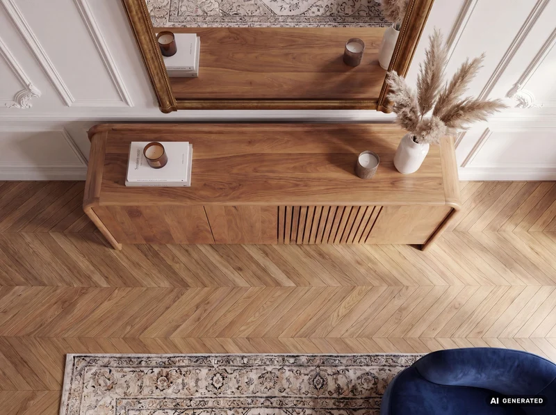 Sideboard Mango Massivholz 160 cm mit 3 Türen, Push-to-Open