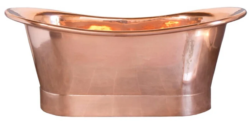 Casa Padrino Luxus Jugendstil Kupfer Badewanne 170 x 71 x H. 71 cm - Freistehende Retro Badewanne - Rustikale Kupfer Badezimmer Möbel