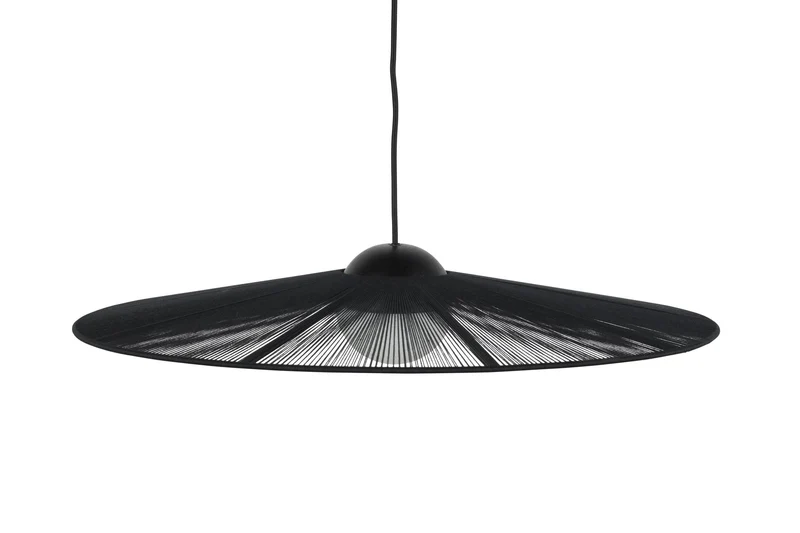 Zuiver Hängelampe Belle S Schwarz | Design-Leuchte mit Seil-Schirm