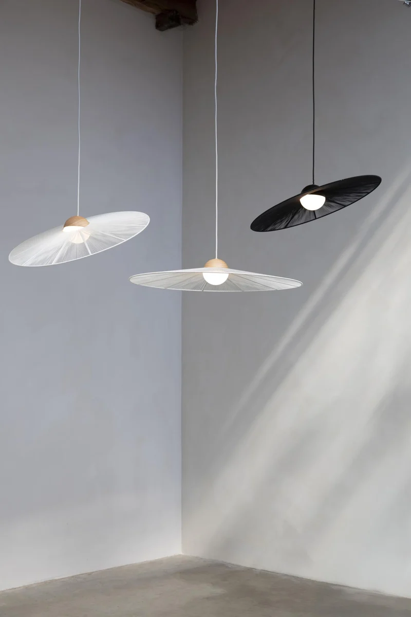 Zuiver Hängelampe Belle S Schwarz | Design-Leuchte mit Seil-Schirm
