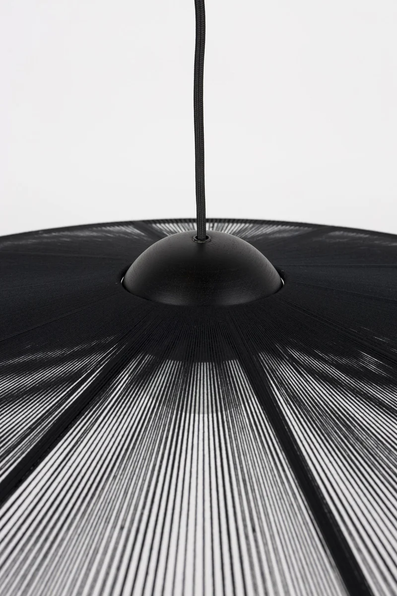 Zuiver Hängelampe Belle S Schwarz | Design-Leuchte mit Seil-Schirm