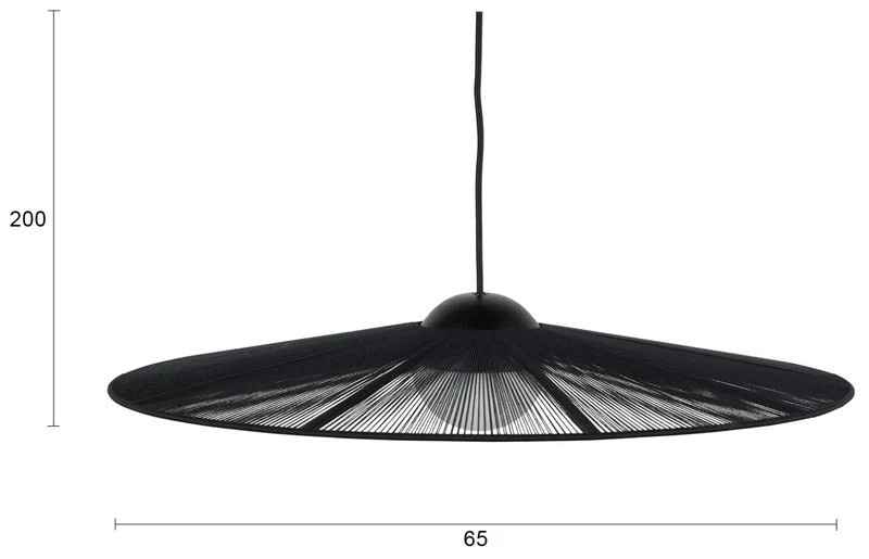 Zuiver Hängelampe Belle S Schwarz | Design-Leuchte mit Seil-Schirm
