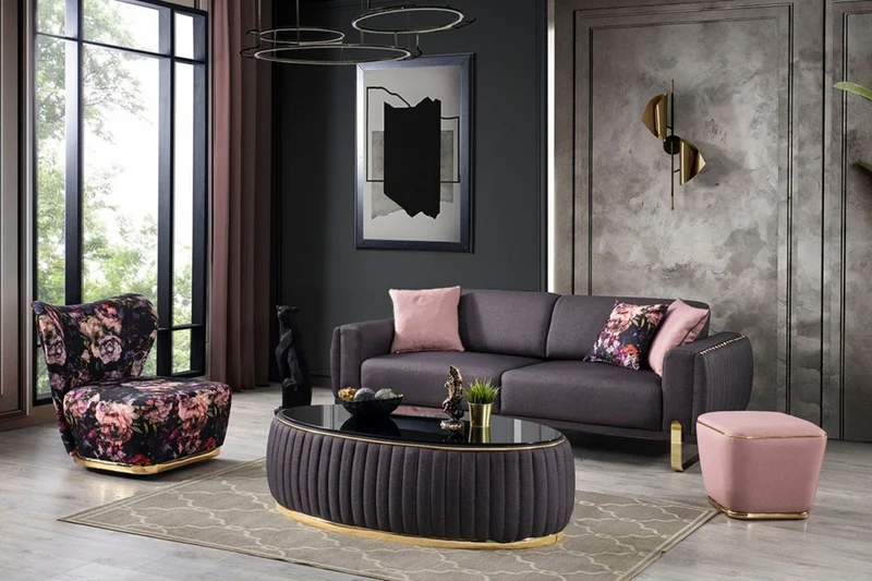 Casa Padrino Luxus Sessel Schwarz / Mehrfarbig / Gold - Moderner Wohnzimmer Sessel mit Blumenmuster - Moderne Wohnzimmer Möbel - Luxus Kollektion