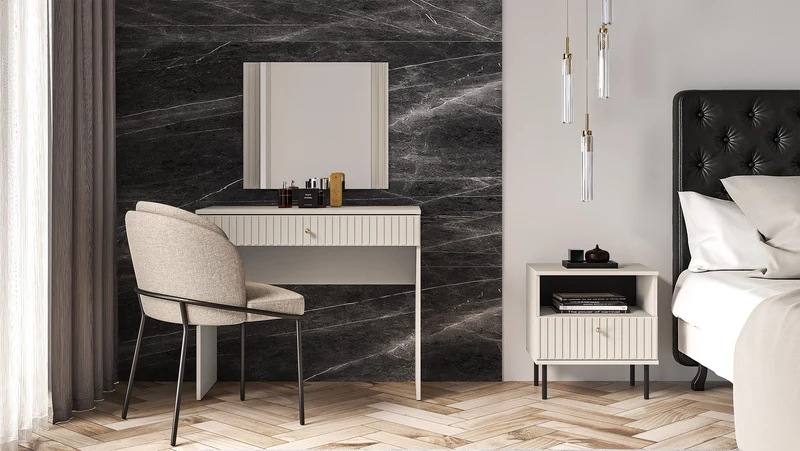 Wandspiegel Caletto 56x65 cm dekorative beige Lamellen