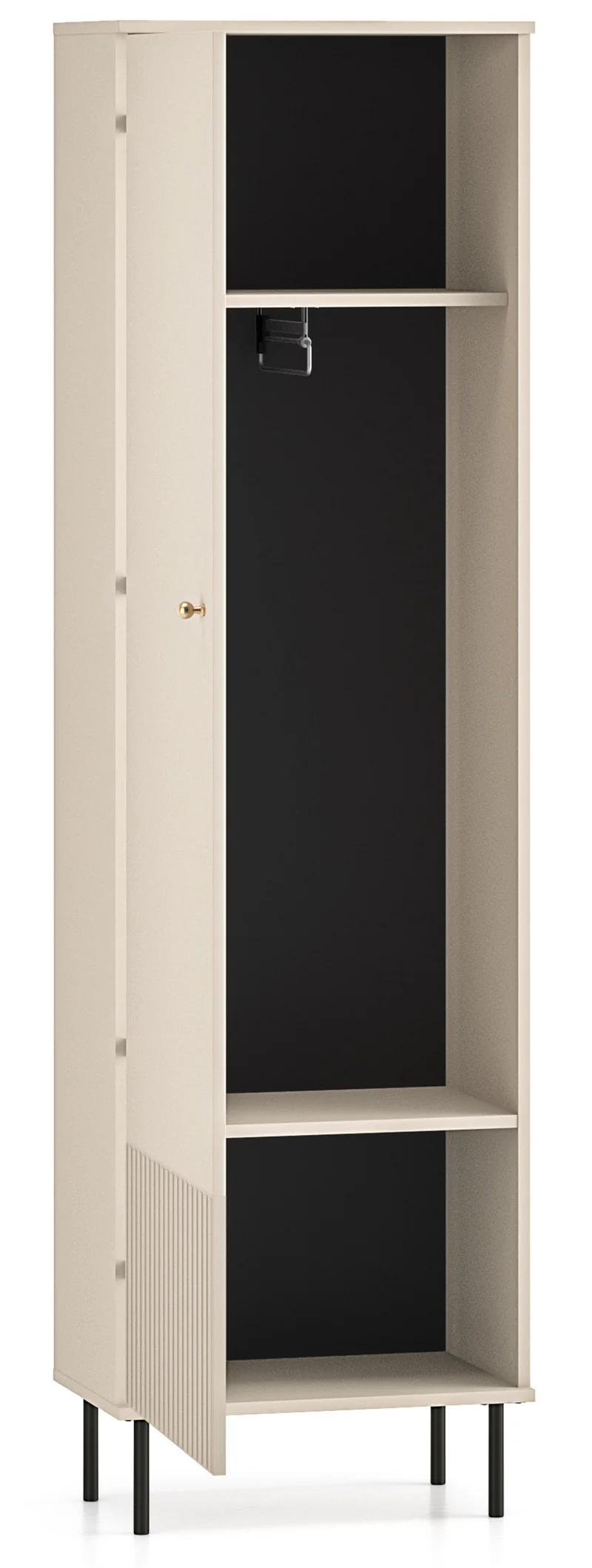 Flurschrank Caletto 55 cm, einflügelig, mit dekorativen Lamellen, beige