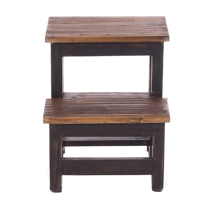 TRITTLEITER "STEP" | 46x37 cm (HxB), Altholz | Tritthocker | Farbe: 04 schwarz-natur