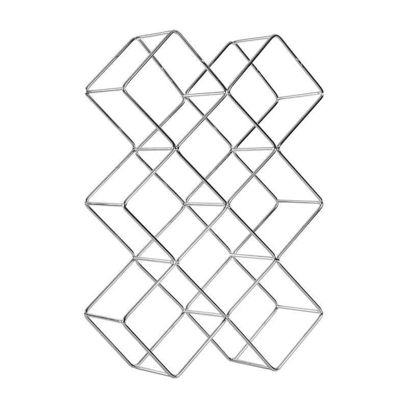 WEINFLASCHENHALTER "CUBE" | Metall, 37,5 cm | Weinregal | Farbe: silber