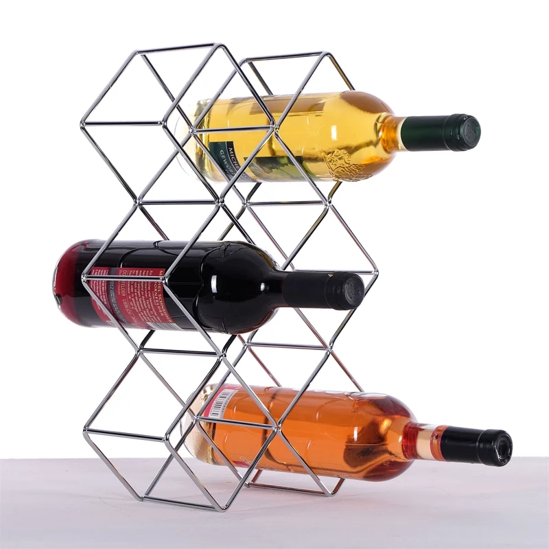 WEINFLASCHENHALTER "CUBE" | Metall, 37,5 cm | Weinregal | Farbe: silber