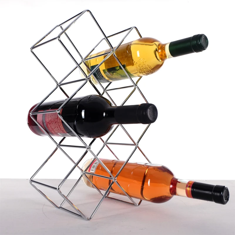 WEINFLASCHENHALTER "CUBE" | Metall, 37,5 cm | Weinregal | Farbe: silber
