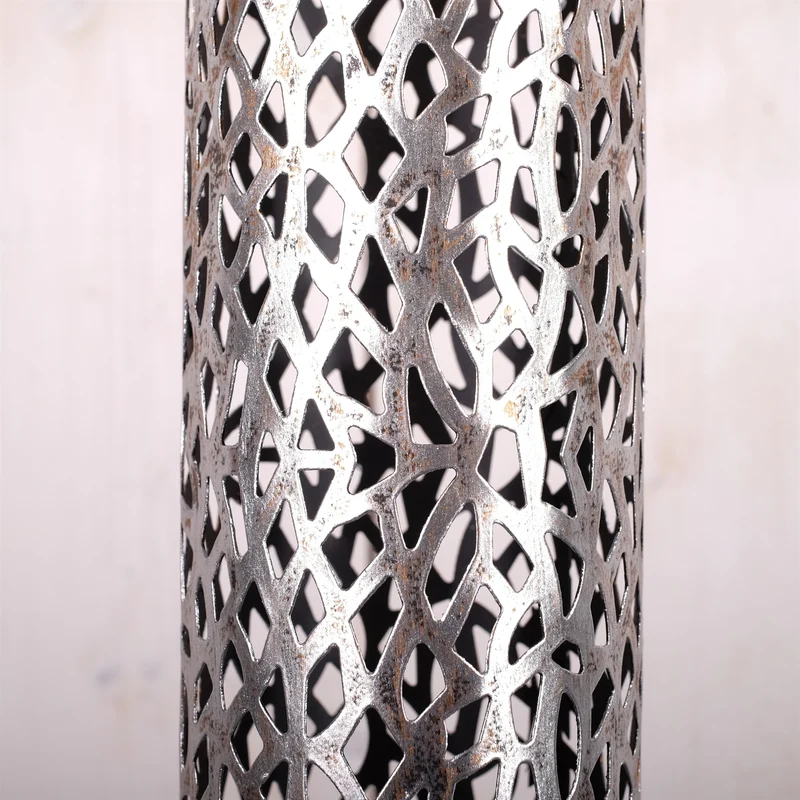 RIESEN KERZENSTÄNDER "ETERNAL II" | Metall 100cm, antik-silber | Säule