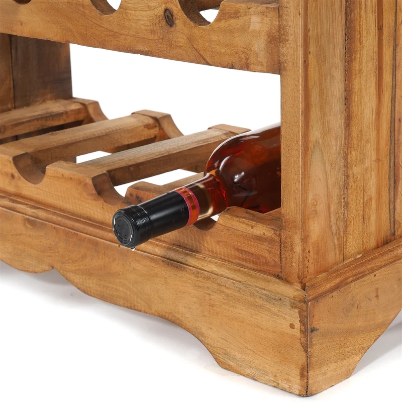WEINREGAL CORTEZ | 85x55cm(HxB) Flaschenregal aus Holz mit Schublade | Farbe: 08 honigfarben gewachst