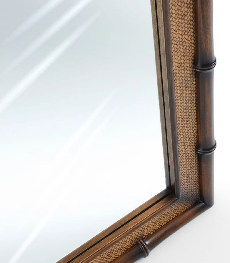 Casa Padrino Luxus Vintage Stil Wandspiegel Braun / Naturfarben 74 x 8 x H. 184 cm - Rechteckiger Massivholz Spiegel - Vintage Stil Möbel - Luxus Möbel