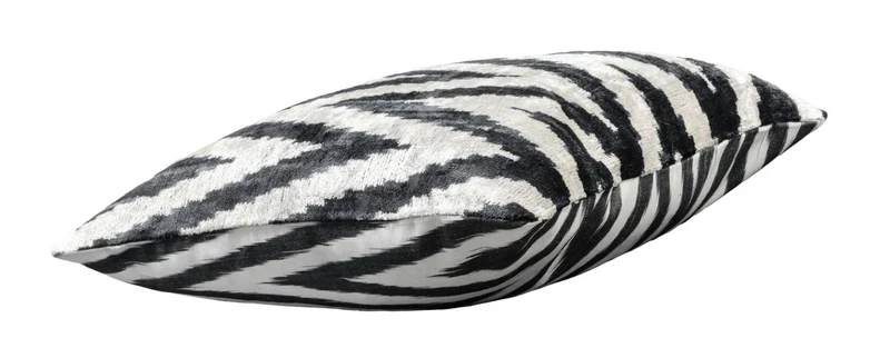 Casa Padrino Luxus Kissen Schwarz / Weiß 40 x 40 cm - Wohnzimmer Deko Accessoires