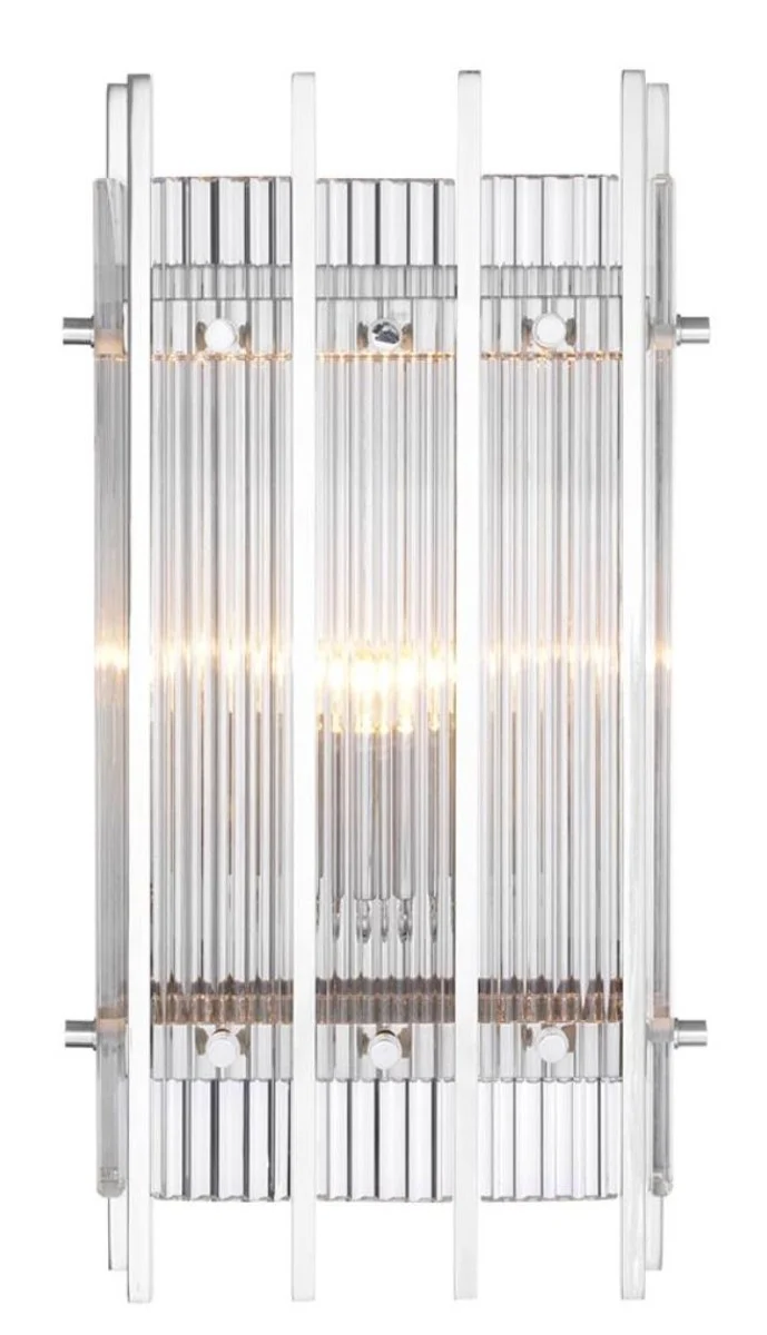 Casa Padrino Luxus Wandleuchte Silber 23 x 12 x H. 42 cm - Hotel Restaurant Wandlampe