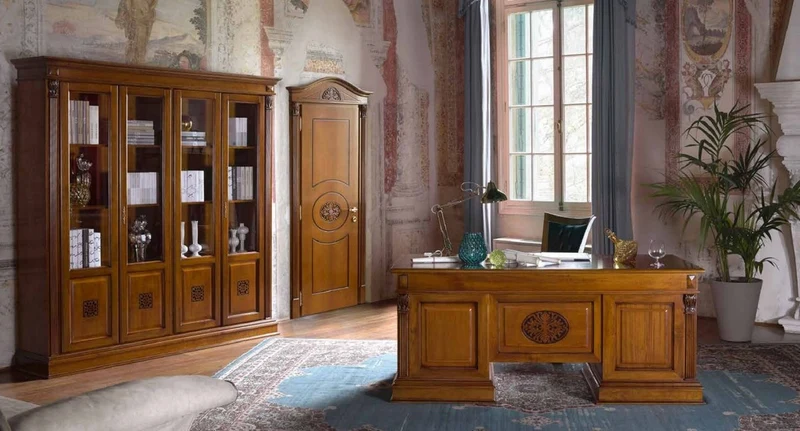Casa Padrino Luxus Bürostuhl Schwarz / Braun - Höhenverstellbarer Schreibtischstuhl - Drehstuhl mit edlem Kunstleder - Luxus Büro Möbel - Luxus Qualität - Made in Italy