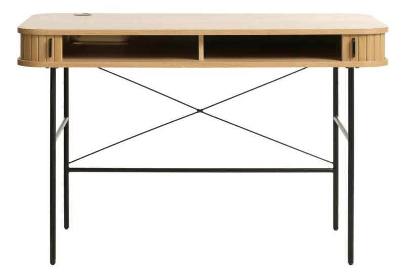 Schreibtisch Gativel 120x60 cm Lamellen Eiche natur