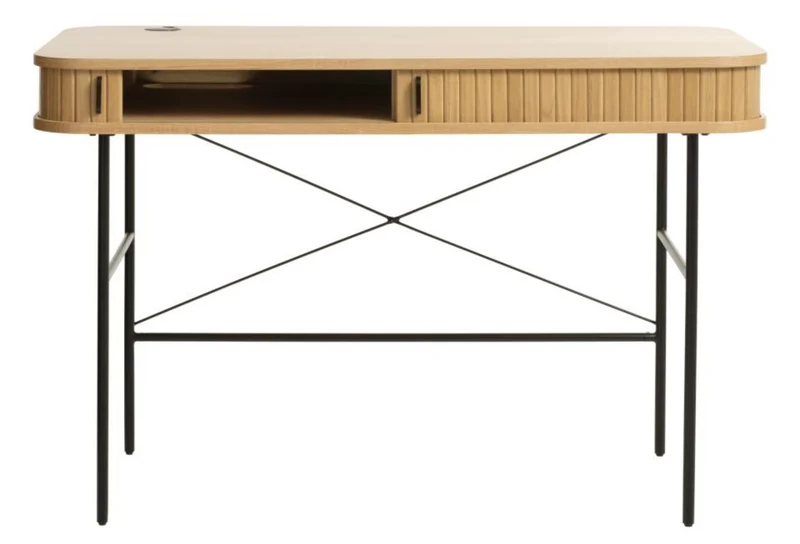 Schreibtisch Gativel 120x60 cm Lamellen Eiche natur