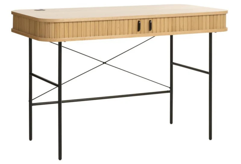 Schreibtisch Gativel 120x60 cm Lamellen Eiche natur