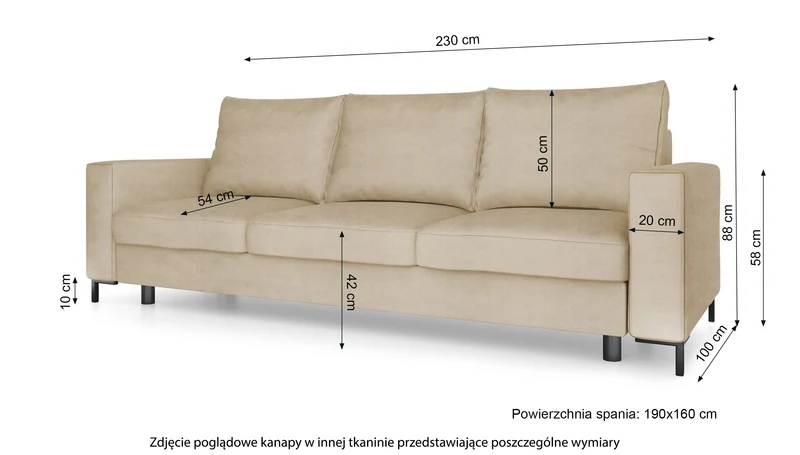 Dreisitziges Schlafsofa Mokpeo mit Stauraum, rosa Velours, leicht zu reinigen
