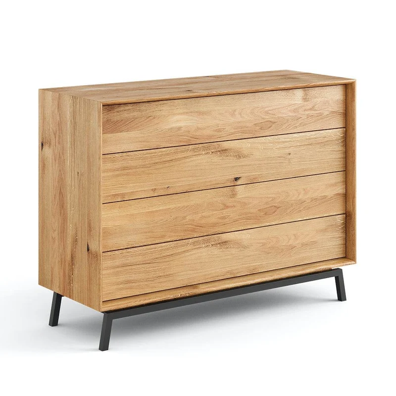 Industrial Sideboard aus massiver Eiche | Schubladenkommode Modern Loft