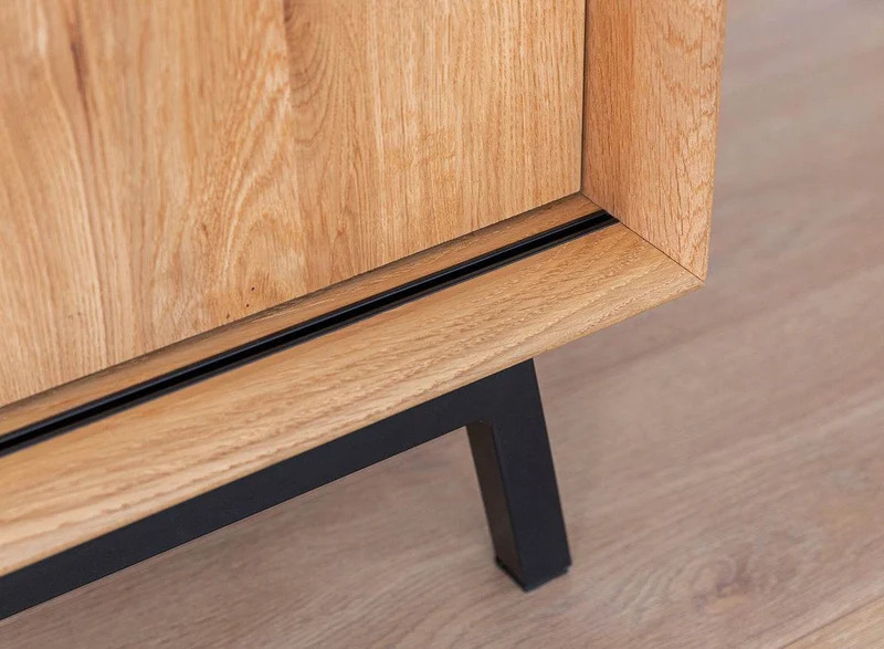 Industrial Sideboard mit Schiebetüren | Kommode Modern Loft mit Weinregal