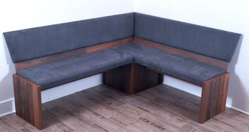 Eckbank MILANO 185 x 150 cm Old Wood Vintage ohne Stühle