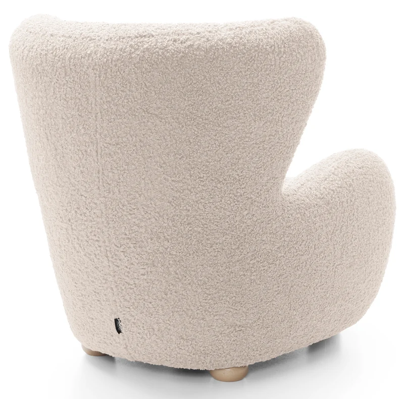 Milele Schalensitz hellbeige Bouclé, Beine aus Buche
