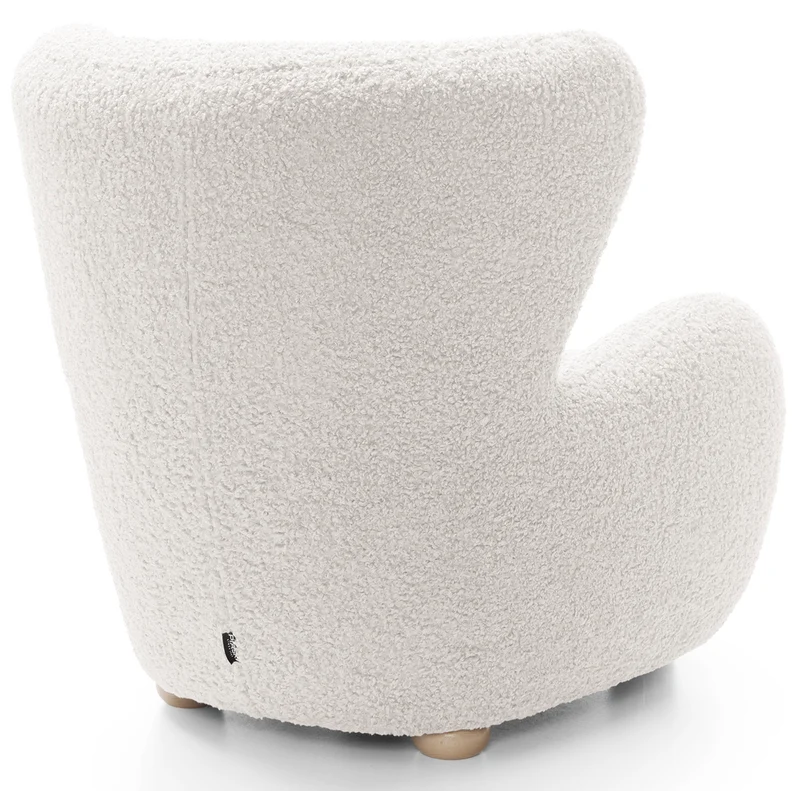 Milele Schalensitzstuhl in Creme Bouclé mit Buchenholzbeinen