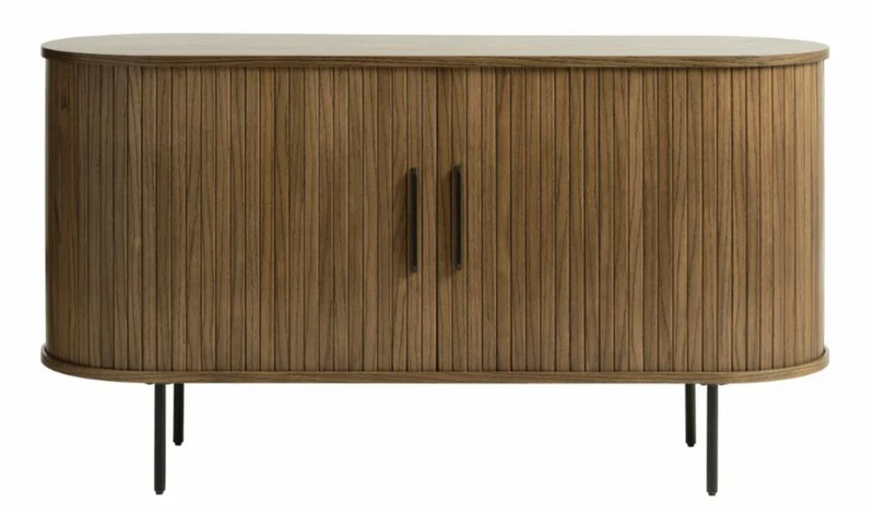 Kommode Gativel 140x76 cm Lamellen gebrannter Eichenholzton