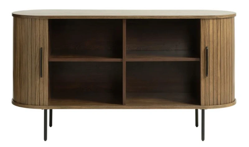 Kommode Gativel 140x76 cm Lamellen gebrannter Eichenholzton