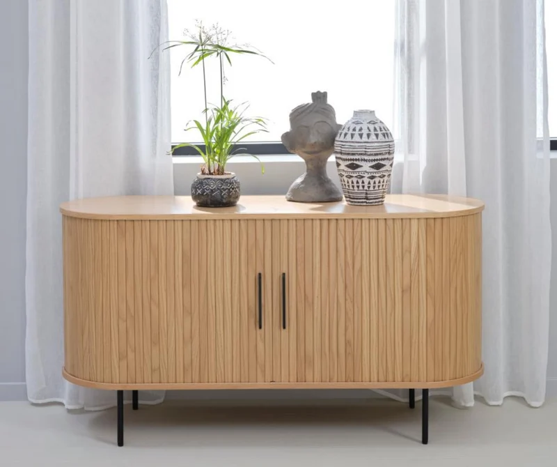 Kommode Gativel 140x76 cm Lamellen Eiche Natur