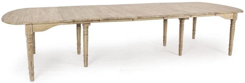 Casa Padrino Luxus Massivholz Esstisch Naturfarben 152-382 x 120 x H. 78 cm - Ausziehbarer Massivholz Küchentisch - Esszimmer Möbel - Küchen Möbel - Massivholz Möbel - Luxus Möbel
