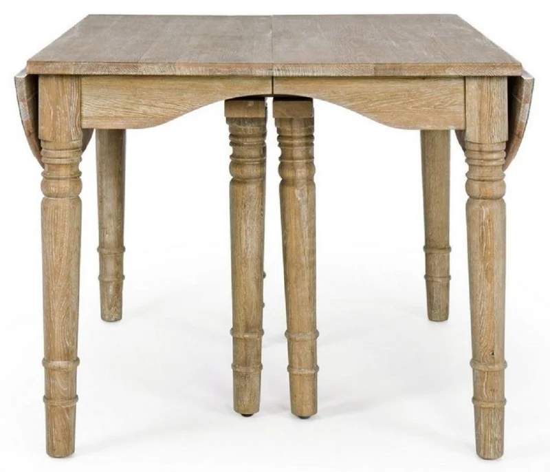 Casa Padrino Luxus Massivholz Esstisch Naturfarben 152-382 x 120 x H. 78 cm - Ausziehbarer Massivholz Küchentisch - Esszimmer Möbel - Küchen Möbel - Massivholz Möbel - Luxus Möbel