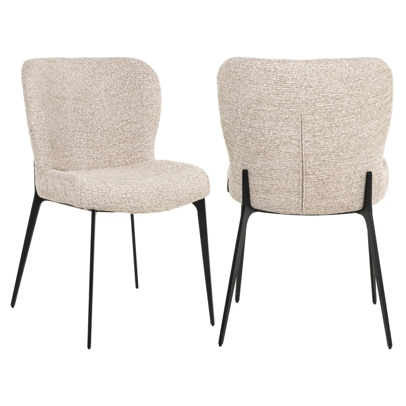 Esszimmerstuhl Sergio Natural Linear – Eisengestell mit Stoffbezug
